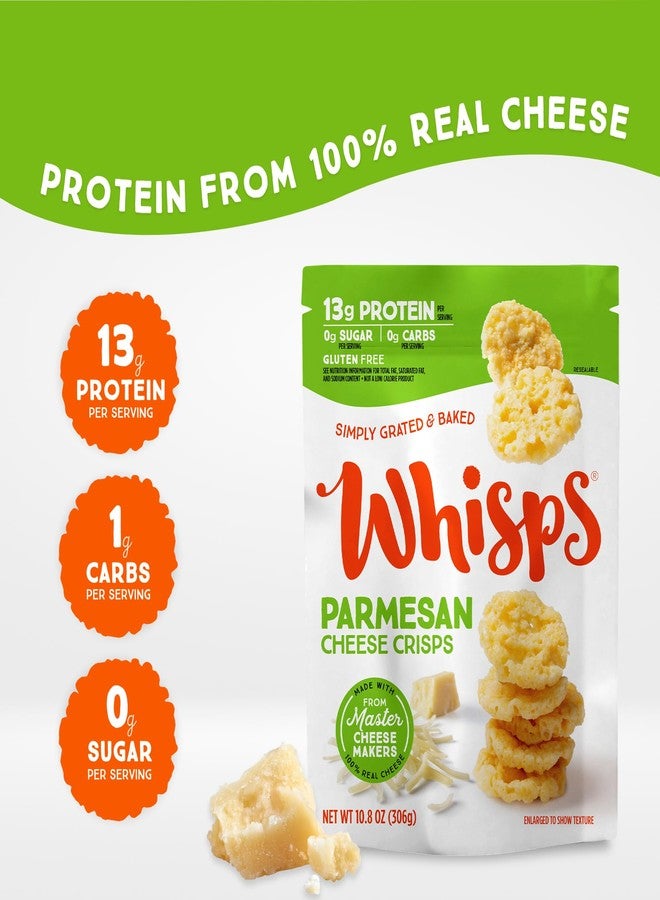 Whisps Cheese Crisps Parmesan Cheese | Protein Chips | Healthy Snacks | Protein Snacks, Gluten Free, High Protein, Low Carb Keto Food (6 Oz, 2 Pack) - Image 2