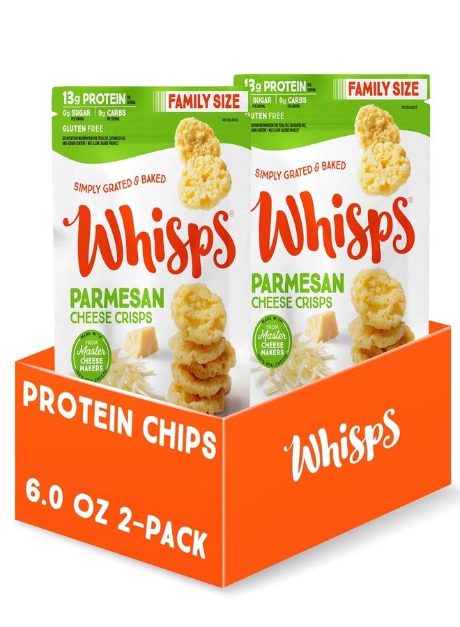 Whisps Cheese Crisps Parmesan Cheese | Protein Chips | Healthy Snacks | Protein Snacks, Gluten Free, High Protein, Low Carb Keto Food (6 Oz, 2 Pack) - Image 1