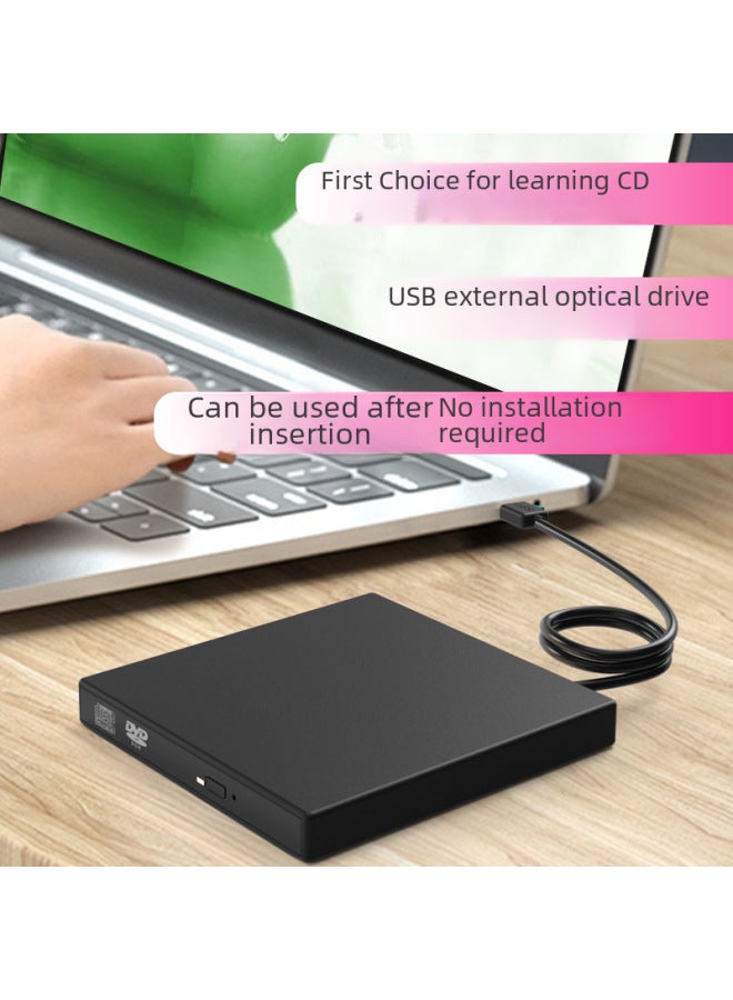 External Usb Dvd Drive Cd Recorder Suitable For Laptops Desktops All-in-one Mobile Computers Universal Optical Drive-Color:Black  - Image 5