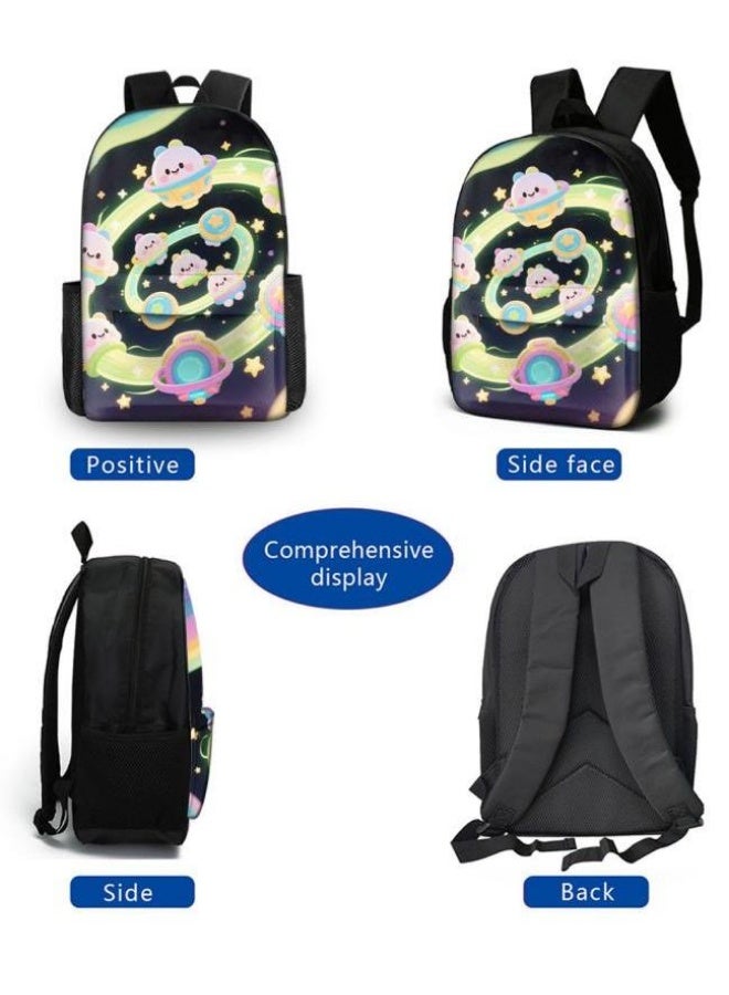 Bright Li Fire Unlock the fashion style of children's fun! Three-piece bag set, cartoon elements make children and teenagers super stylish (students, children, friends outings, mountain climbing, schooling, etc. are available) - 10 - Image 3