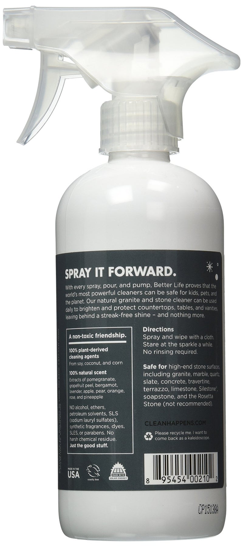 Better Life Granite Cleaner and Polish - Stone Countertop Cleaner for Marble, Quartz, Slate, Concrete Surfaces or Floors - Streak-Free Granite Stain Remover - 16oz Pomegranate & Grapefruit - Image 2