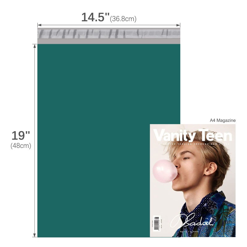 Fuxury Poly Mailers 14.5x19 Inch 50 Pcs, Waterproof Shipping Bags for Clothing, Strong Adhensive Shipping Envelopes for Small Business, Self Seal Mailers Poly Bags Mailing Envelopes Forest Green - Image 2