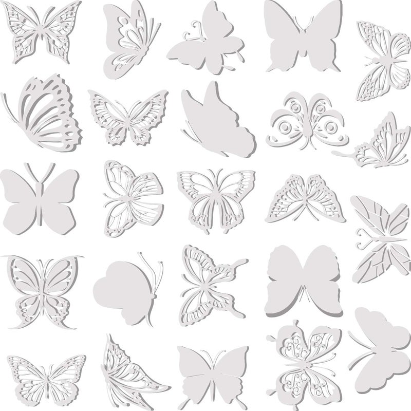 Outus 32 Pieces Window Strike Prevention Stickers Decals Anti Collision Window Clings Hummingbird Butterfly Leaf Shapes Stickers Window Stickers Prevent Bird Strikes on Glass (Butterfly Style) - Image 1