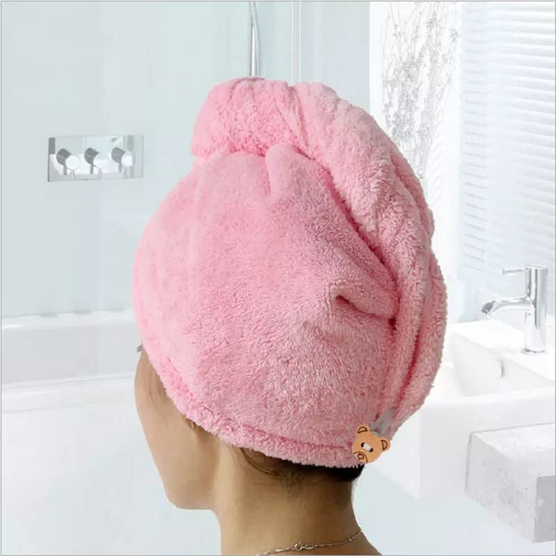 Bluwings Microfiber Hair Wrap Super Absorbent Ultra Soft Turban Hair-Drying Quick Bath Shower Caps Magic Bathrobe Hair Warp Salon Head Towel for Women and Girls (Pink) - Image 4