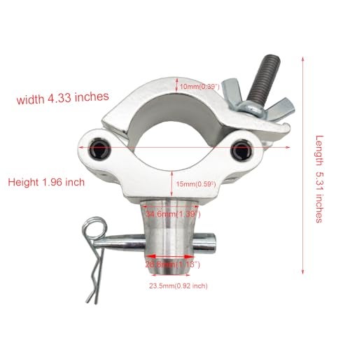 Douzime 2" Aluminum Wrap-Around Coupler Clamp for 42-51mm Stage Lighting Truss Clamps Pipe 660 lbs Weight Capacity - Image 2