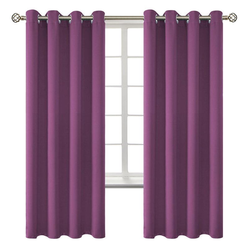 BGment Room Darkening Curtains 72 Inches Long - Grommet Thermal Insulated Drapes Window Treatment Curtains for Bedroom  2 Panels  52 x 72 Inch  Eggplant Purple - Image 1