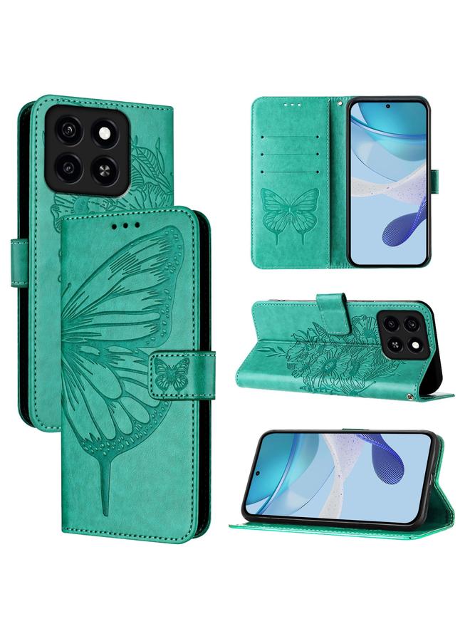 The Bros Case For ZTE Blade A35 / A55 Embossed Butterfly Leather Phone Case