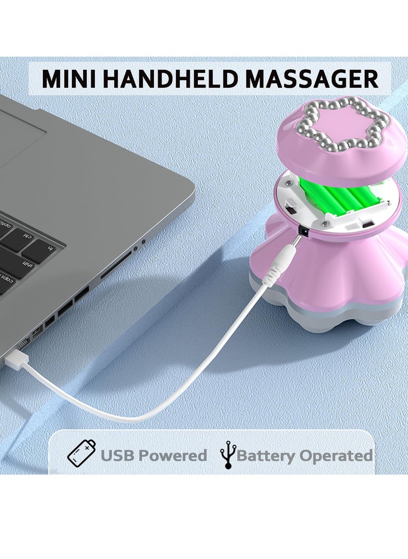 SYOSI - Mini Handheld Massager Portable Cordless Electric Vibrating Massager USB Rechargeable Handheld Massager Wand 6 Massage Heads for Shoulders Legs Muscle Relief & Relaxation Blue - Image 1