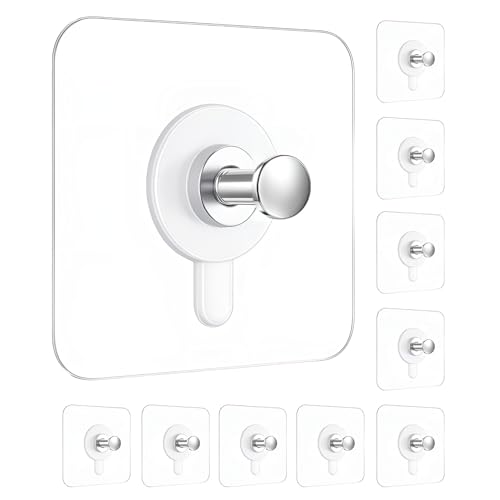 DALUCI Self Adhesive Wall Hooks 10 Pcs – Heavy Duty Hooks for Wall Heavy Items | Photo Frame Hooks Without Drilling | Nail Free Sticky Hook for Hanging Frames, Clocks, Keys (Photo Frame Hook, 10) - Image 1