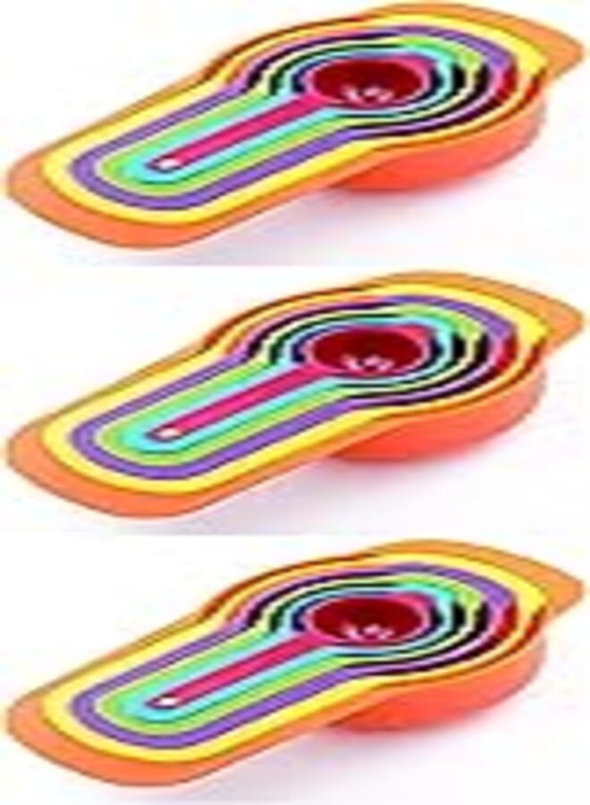 Fresh Fresh Plastic Measuring Spoons With Different Sizes Set Of 18 Pieces -Multi Color 