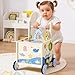 ROBUD Wooden Baby Push Walker Marine Theme Learning Walking Toys Adjustable Height Baby Walker with Decelerator Montessori Toys for Baby Age 10 Months WRP23 - Image 2