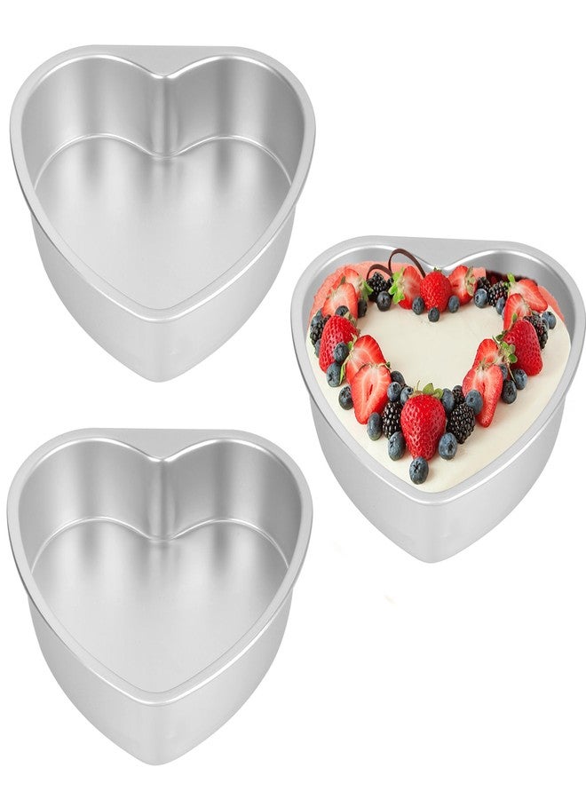 Axigundaone 2 Pcs Heart Shaped Cake Pan, 10 Inch Aluminum Cake Tin Non-Stick, Heart Shaped Baking Molds for Cake Baking, Snack Cooking - Image 1