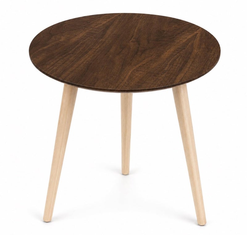 DownTown Round Wooden Side Table Modern Small Coffee Table for Living Room Bedroom Sofa Side Corner and Home Decoration - Image 2