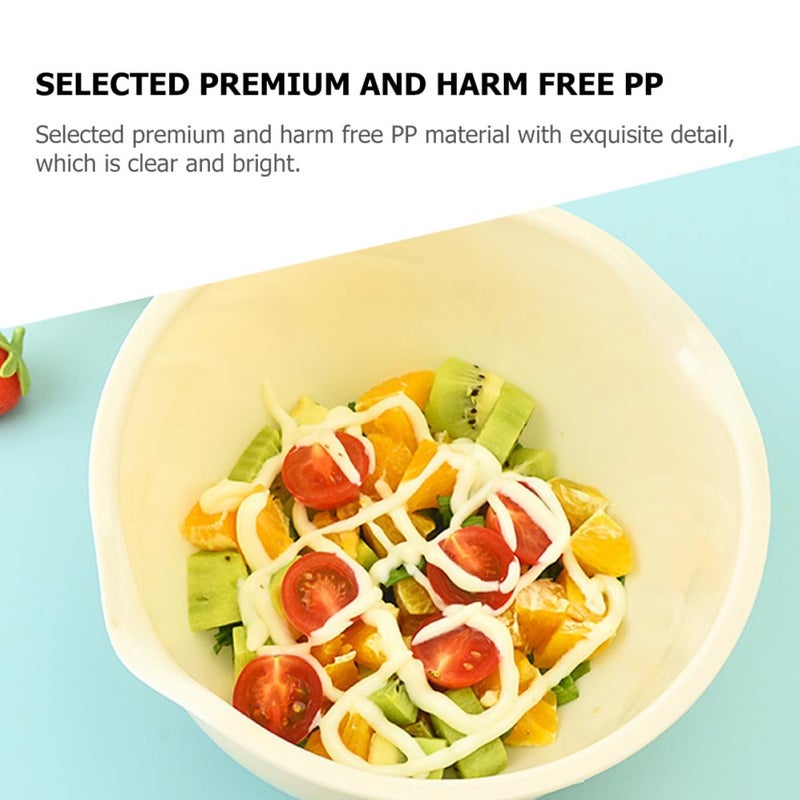 3Pcs Stackable Plastic Mixing Bowls Set Reusable Salad Food Prep Kitchen - Image 5