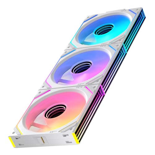 Jungle Leopard Interstellar V2 120mm PC Case Fans,Infinity Mirror Module Daisy-Chain ARGB Fan,Triple Pack Suitable for Computer Case & 360mm AIO Cooler (White) - Image 1