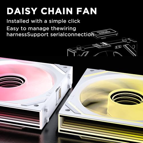Jungle Leopard Interstellar V2 120mm PC Case Fans,Infinity Mirror Module Daisy-Chain ARGB Fan,Triple Pack Suitable for Computer Case & 360mm AIO Cooler (White) - Image 4