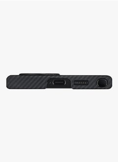 PITAKA MagEZ Case 4 for Galaxy S24 Ultra / MagSafe Compatible / aramid fiber / Ultra Thin / Lightweight / Anti-slip textured grip / Durable Back Cover - Black/Grey Twill  - Image 4