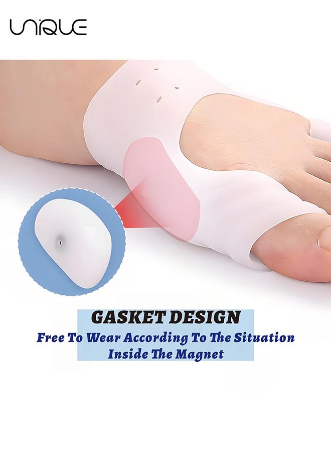 يونيك 2PCS كبير اصبع القدم أروح تقويم العظام، مصحح الورم، منصات مشط القدم، هلام اصبع القدم فواصل، وسادة مصحح الورعة، الفواصل اصبع القدم، الكرة من وسائد القدم، لينة وتنفس ، فكرة لإصبع القدم المطرقة - Image 3