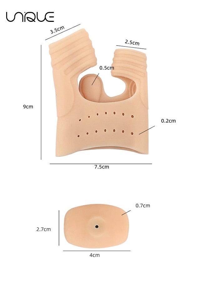 يونيك 2PCS كبير اصبع القدم أروح تقويم العظام، مصحح الورم، منصات مشط القدم، هلام اصبع القدم فواصل، وسادة مصحح الورعة، الفواصل اصبع القدم، الكرة من وسائد القدم، لينة وتنفس ، فكرة لإصبع القدم المطرقة - Image 2