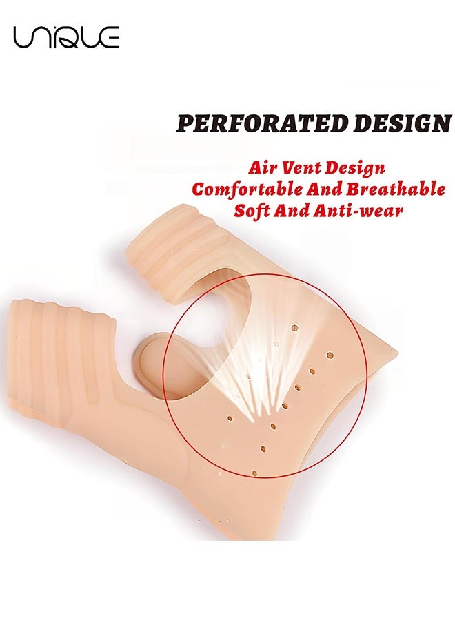 يونيك 2PCS كبير اصبع القدم أروح تقويم العظام، مصحح الورم، منصات مشط القدم، هلام اصبع القدم فواصل، وسادة مصحح الورعة، الفواصل اصبع القدم، الكرة من وسائد القدم، لينة وتنفس ، فكرة لإصبع القدم المطرقة - Image 5