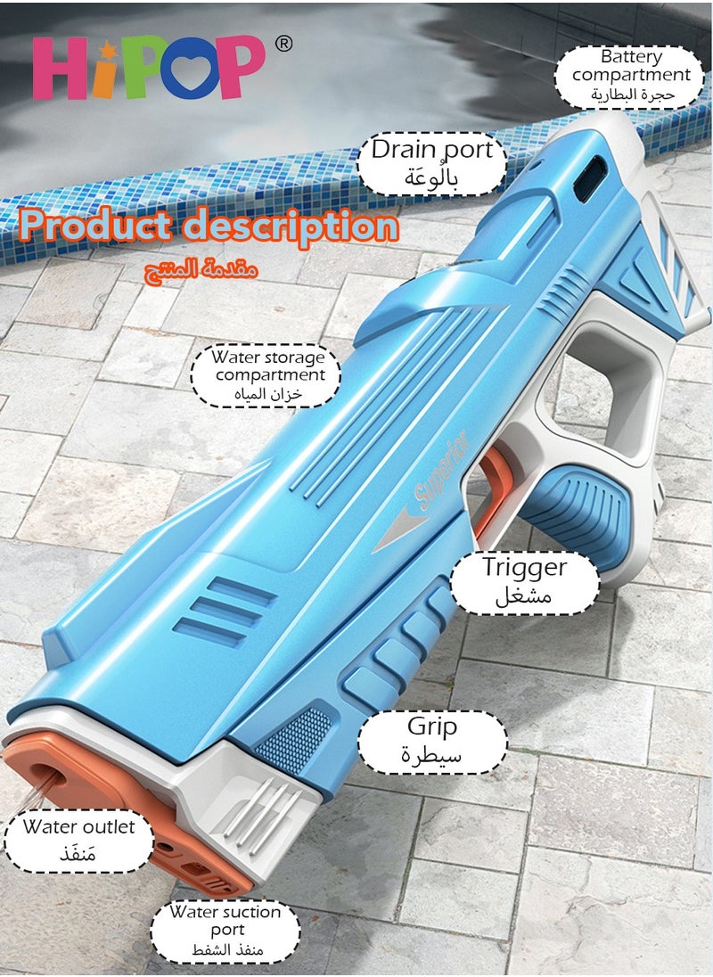 HIPOP Water Gun Toy for Kids,Realistic Water Blasters Model That Absorbs Water Automatically,Water Battle Game Toy Gun  - Image 3