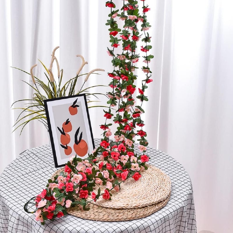 WEISPARK Black Roses Artificial Flowers - 4pcs 8.2 FT Fake Rose Vine Flower Plants Hanging Rose Ivy for Home Hotel Office Wedding Party Garden Craft Art Décor - Image 5