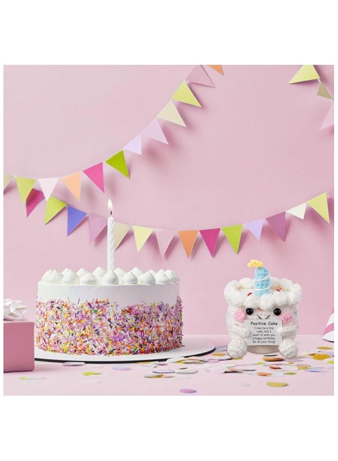 general Handmade Crochet Birthday Cake Doll Ornament - Positive Cute Yarn Cake Decoration for Kids Room/Birthday Party Gift - Image 3