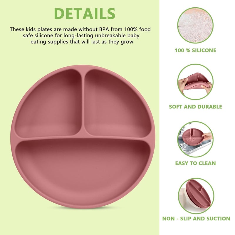 PEEPER Suction Plate for Baby, Toddler Plates with Secure Silicone Grip, Silicone Plates for Babies, Microwave Plates for Kids, Baby Plates for Food, BPA Free, Dishwasher, Unbreakable Feeding Plates - Image 2
