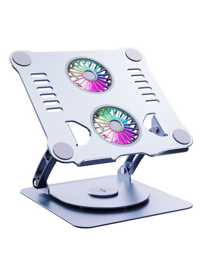 Aluminum Alloy Adjustable Foldable Double Layer Laptop Computer Stand Desktop Tablet Notebook Holder Heat Dissipation Base-Color:T619g-space Gray - Image 1
