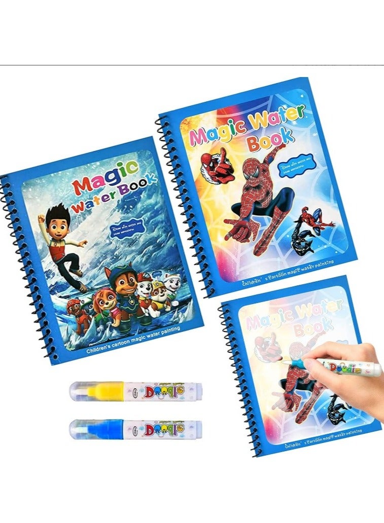 2 Books - Kids Magic Water Colouring Book Unlimited Fun with Water (multi-shape) for +3 kids, Coloring Drawing Reusable Water-Reveal Activity Pad, Chunky-Size Water Pen, Magic Coloring Book, Watercolor Magic Coloring Book, Sketchbook with Watercolor Magic Pen for Kids - Assorted Shapes, Fantastic Kids Toys, Magic Watercolor Coloring Book, Magic Water Book, Water Coloring Book, Doodling Paint with Water Magic Pen Painting Board, Children Education Drawing Toy, Water Coloring Book Toy Scribble Coloring Book with Magic Pen and Drawing Pad, Birthday Gift (multi-shape) - Image 1