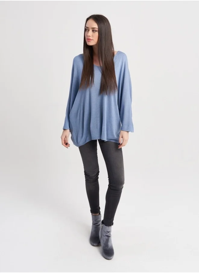 ZABAIONE Blue Oversized Knit Sweater