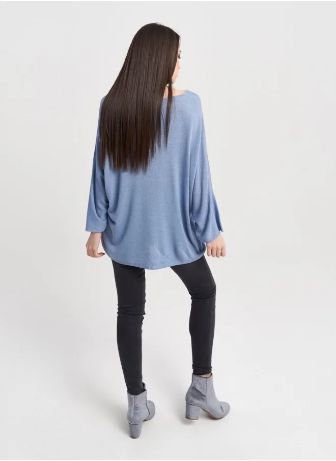 ZABAIONE Blue Oversized Knit Sweater