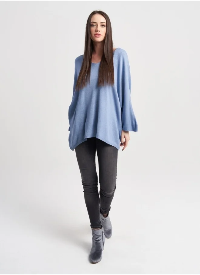 ZABAIONE Blue Oversized Knit Sweater