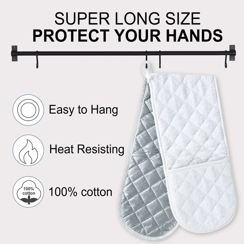 ARCLIBER 36"x7.5" Double Oven Mitt Heat Resistant Potholder Double Oven Glove for Handling Hot Pots Extra Long for Kitchen Cooking Baking - Image 3