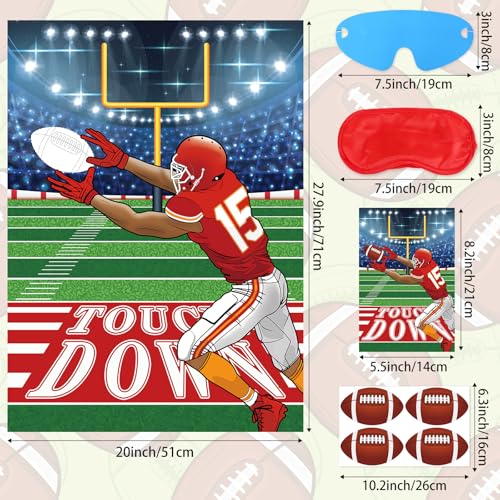 Abilat Pin The Football on The Goalpost Game Poster Large Size with 24 Football Stickers for Kids Boys Sports Theme Party Tailgate Classroom Family Game Day Decor Supplies - Image 5