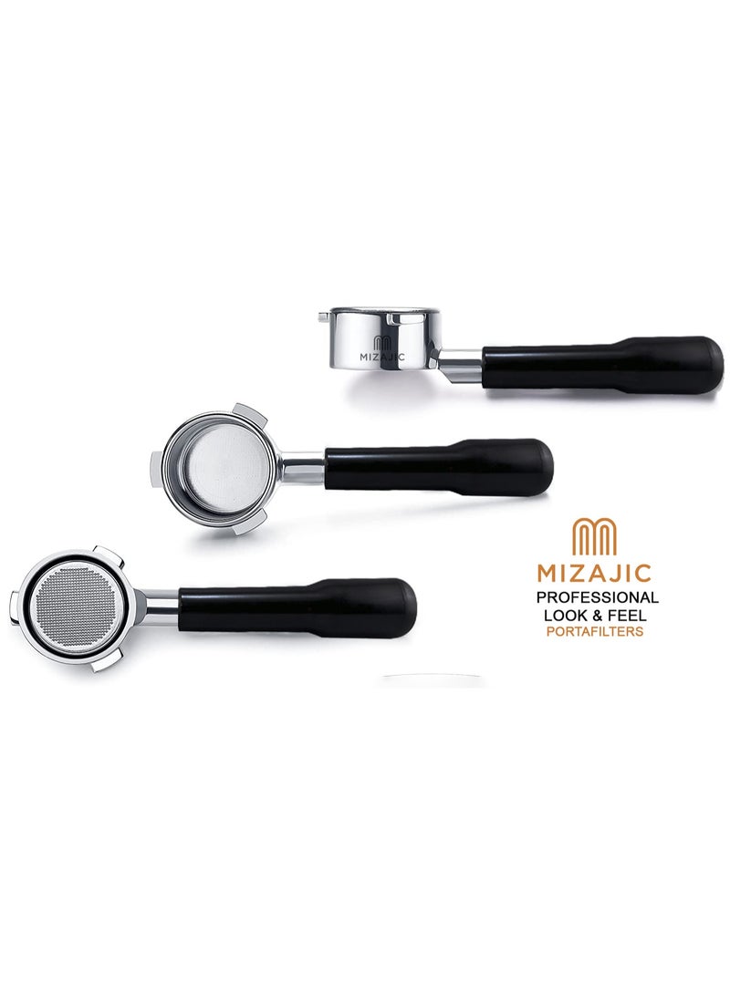 مزاجك فلتر القهوة بدون قاع 54 مم لماكينات القهوة سلسلة Sage/Breville Barista 870/875/878/880، فلتر مكشوف مع سلة من الفولاذ المقاوم للصدأ ومقبض ABS - Image 2