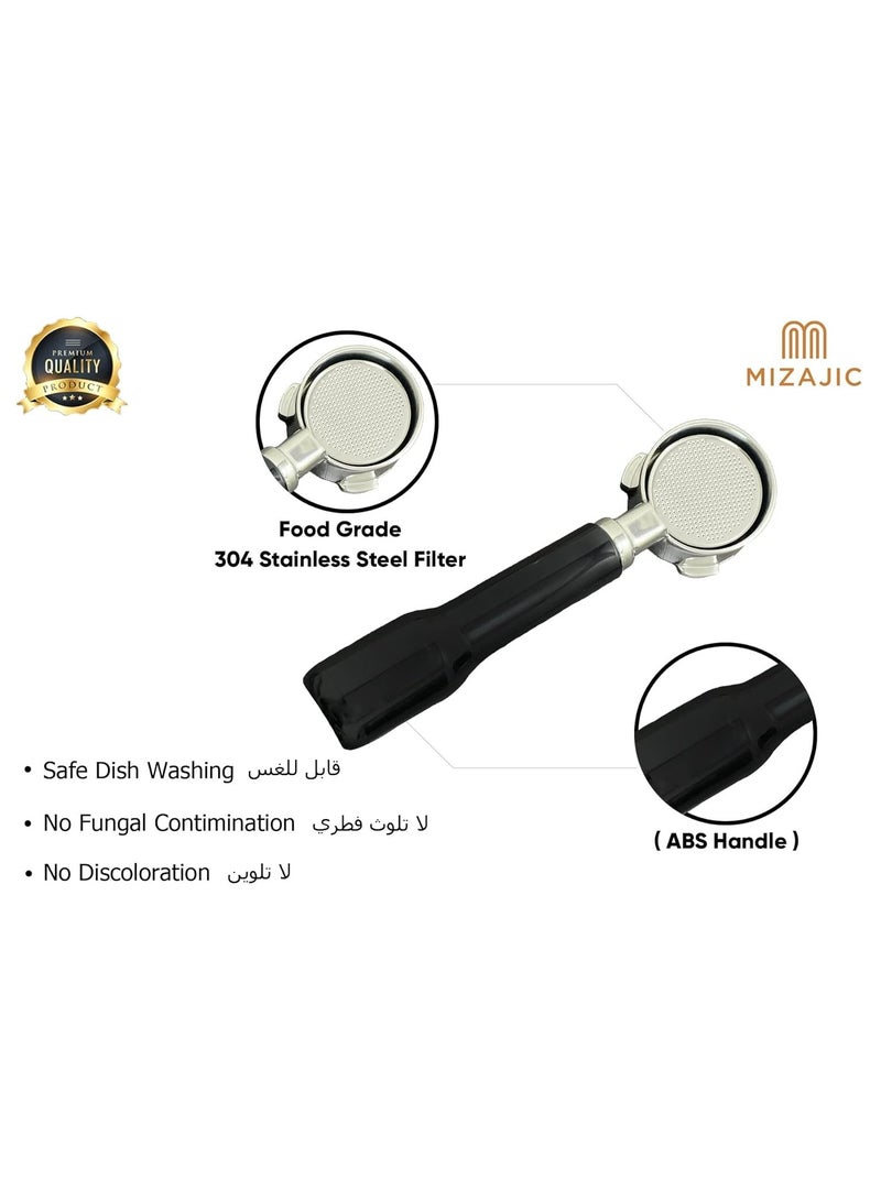 مزاجك فلتر القهوة بدون قاع 54 مم لماكينات القهوة سلسلة Sage/Breville Barista 870/875/878/880، فلتر مكشوف مع سلة من الفولاذ المقاوم للصدأ ومقبض ABS - Image 3