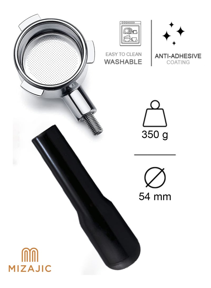 مزاجك فلتر القهوة بدون قاع 54 مم لماكينات القهوة سلسلة Sage/Breville Barista 870/875/878/880، فلتر مكشوف مع سلة من الفولاذ المقاوم للصدأ ومقبض ABS - Image 4