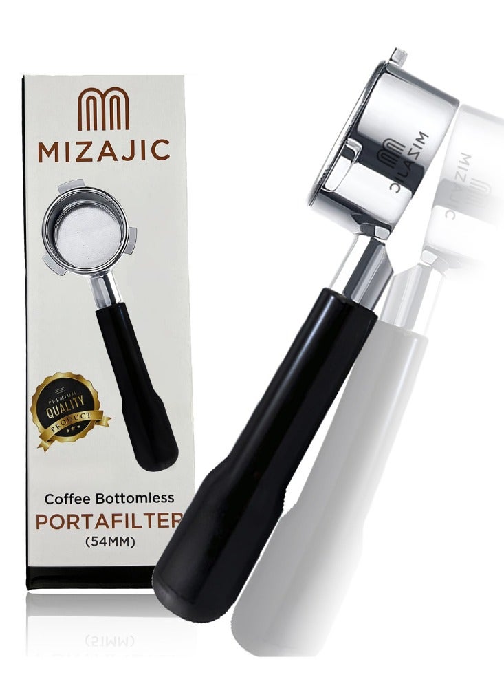 مزاجك فلتر القهوة بدون قاع 54 مم لماكينات القهوة سلسلة Sage/Breville Barista 870/875/878/880، فلتر مكشوف مع سلة من الفولاذ المقاوم للصدأ ومقبض ABS - Image 1