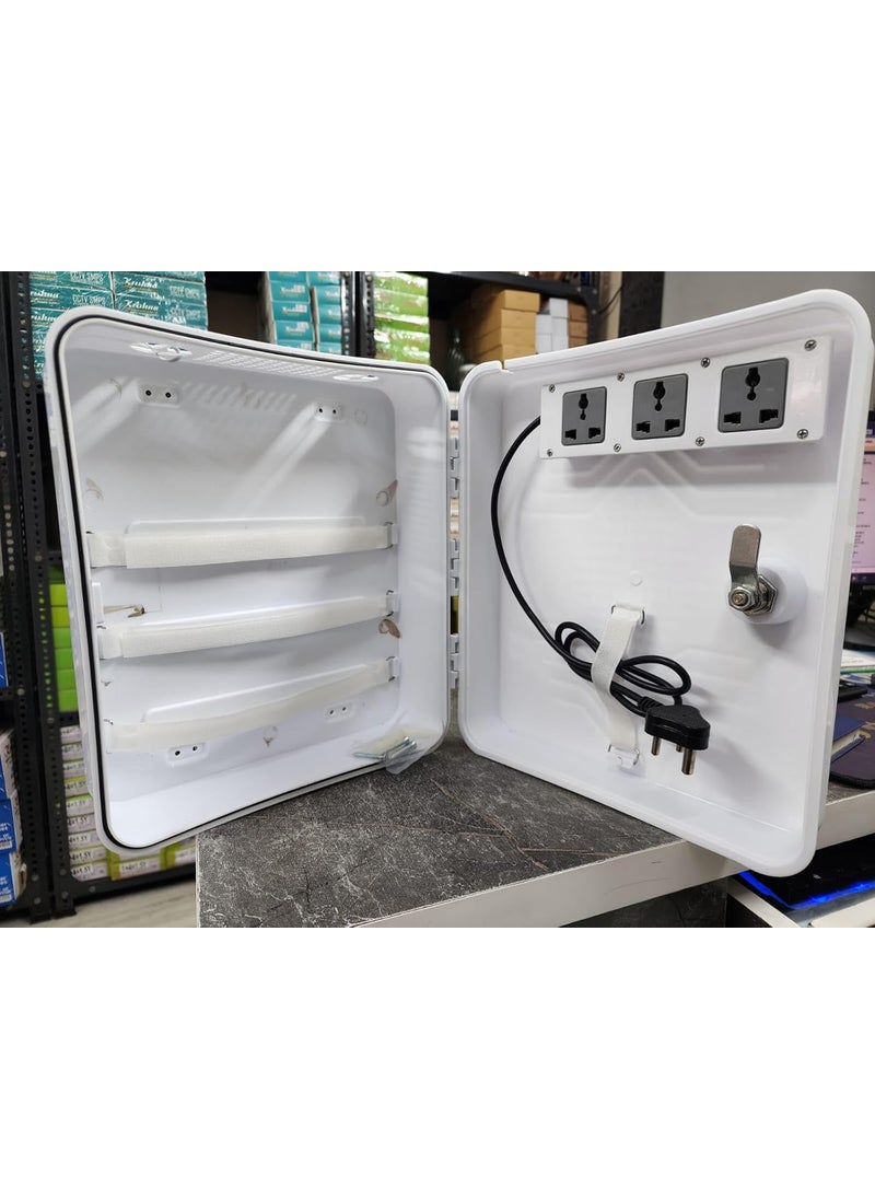 Generic DVR POE Cabinet Premium Grade ABS Plastic Unbreakable DVR POE PLASTIC Rack Box for Dahua Hikvision CP Plus DVR POE IP 66 Junction Box 13 x 11 x 5 DVRPOE Box1 White  - Image 1