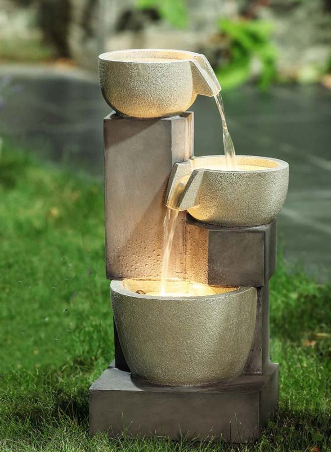 Suncoast SUNCOAST Polyresin Cascading Fountain with LED Light - 30x27x61 cm  - Image 2