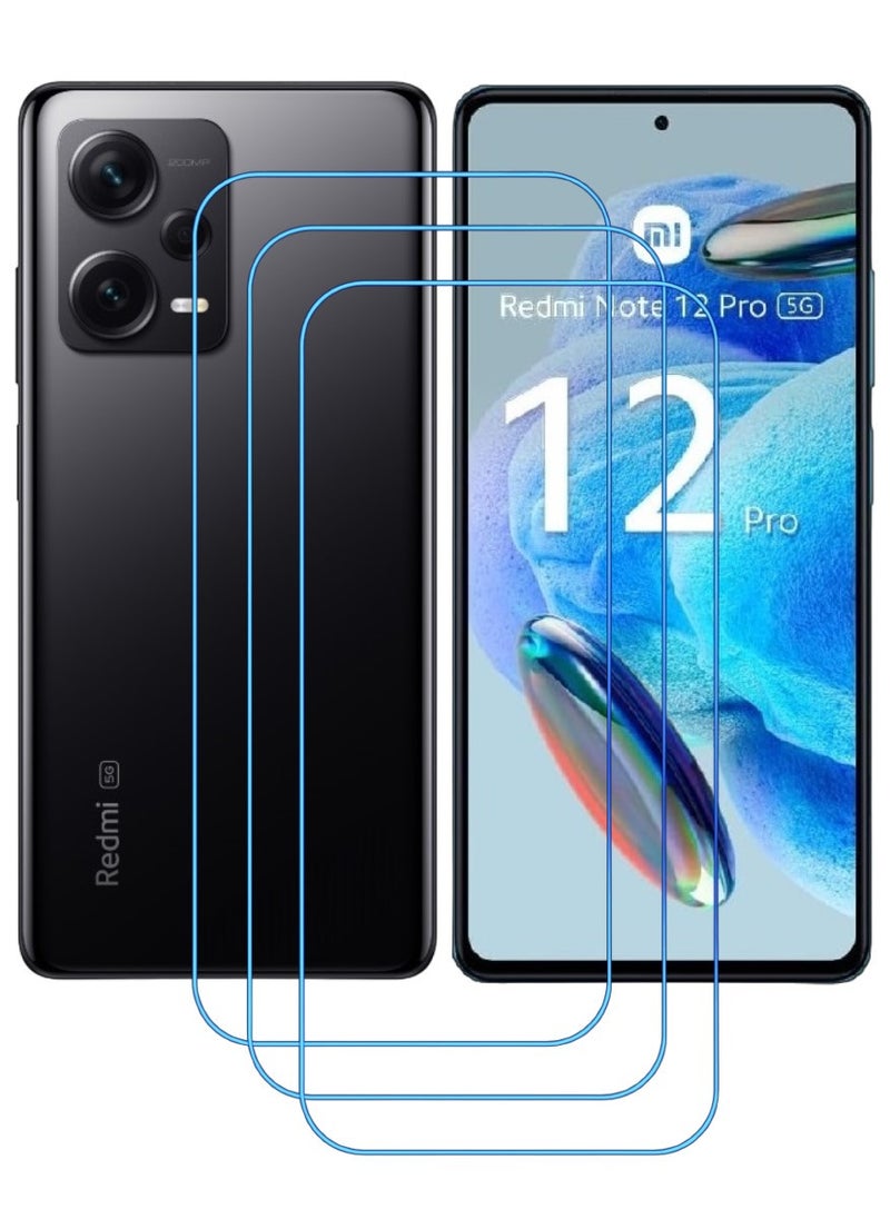 ACLIX 3 Pieces Antistatic ESD Dustproof Premium Quality High Definition Clear Tempered Glass Screen Protector Designed For Xiaomi Redmi Note 12  Pro - Image 1