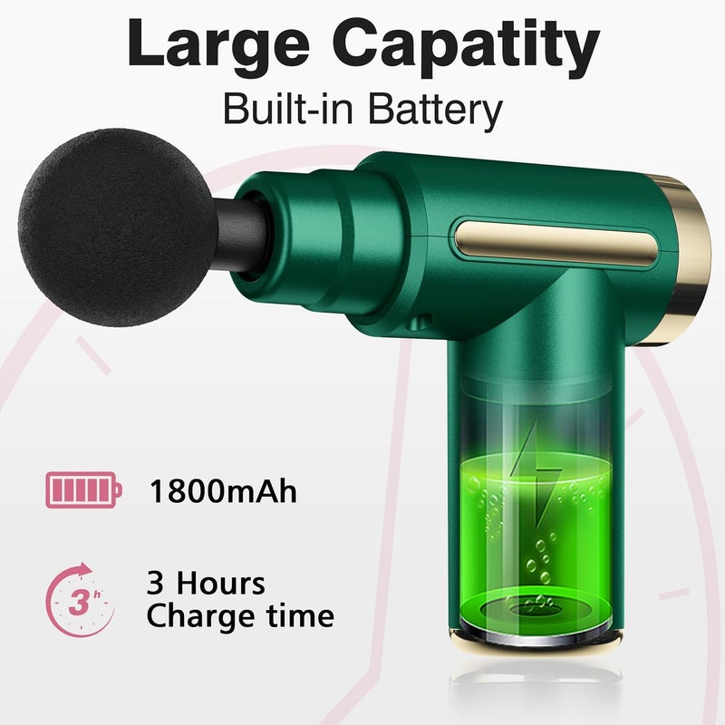 cotsoco Mini Handheld Massage Gun Deep Tissue with 6 Speeds Cordless Muscle Massager with 4 HeadsTypeC Charging Travel Size Best Gifts - Image 4