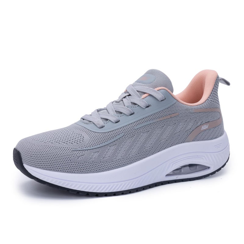 IIV Womens Wide Walking Shoes | Arch Support Plantar Fasciitis Sneakers | Orthotic Tennis Shoes GrayPink 9.5 Wide - Image 1