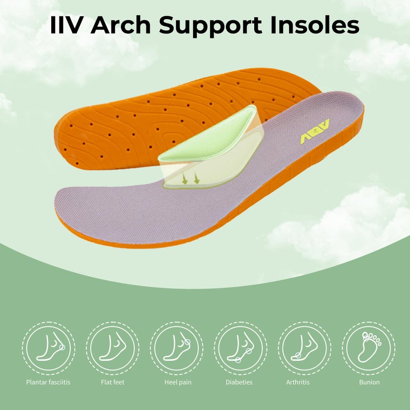 IIV Womens Wide Walking Shoes | Arch Support Plantar Fasciitis Sneakers | Orthotic Tennis Shoes GrayPink 9.5 Wide - Image 4