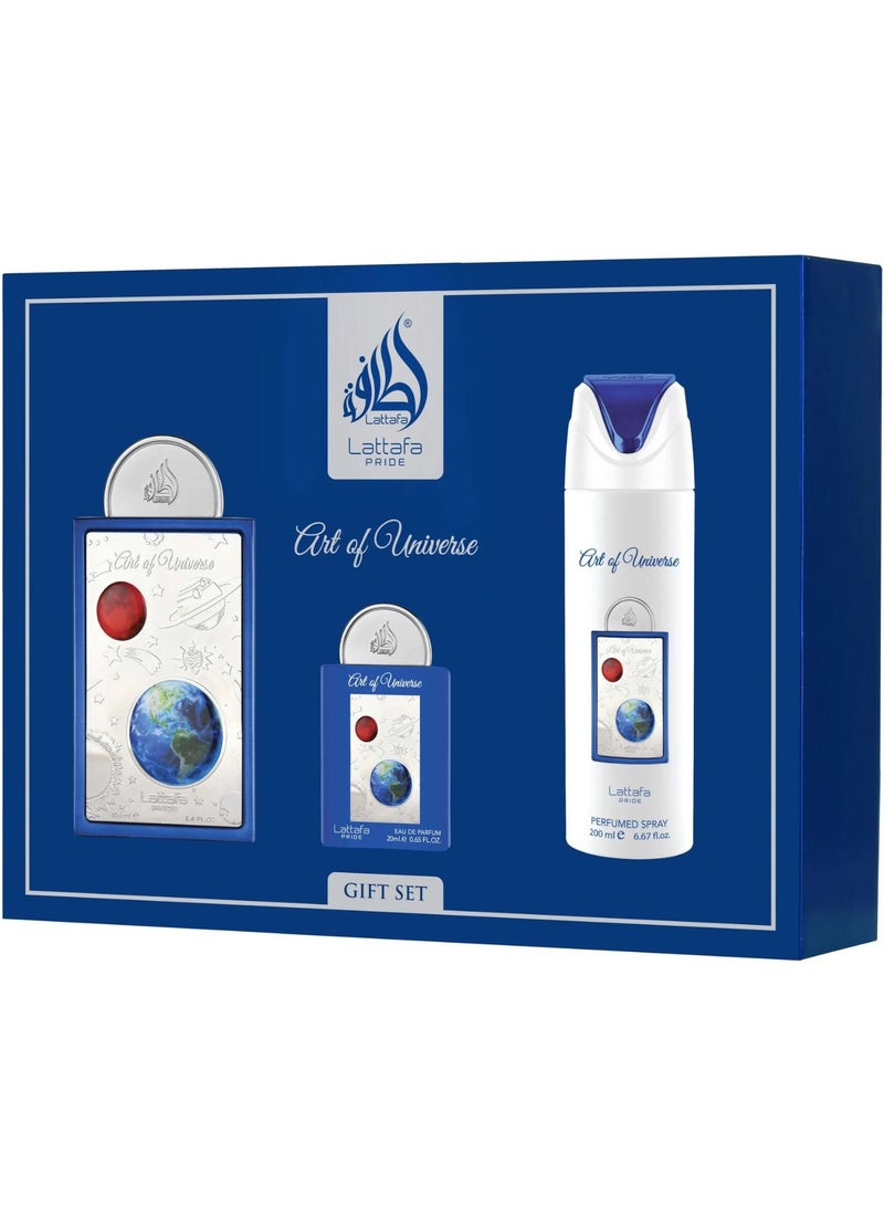 لطافة مجموعة هدايا ارت اوف يونيفرس او دي بارفان 3 قطع - Image 2