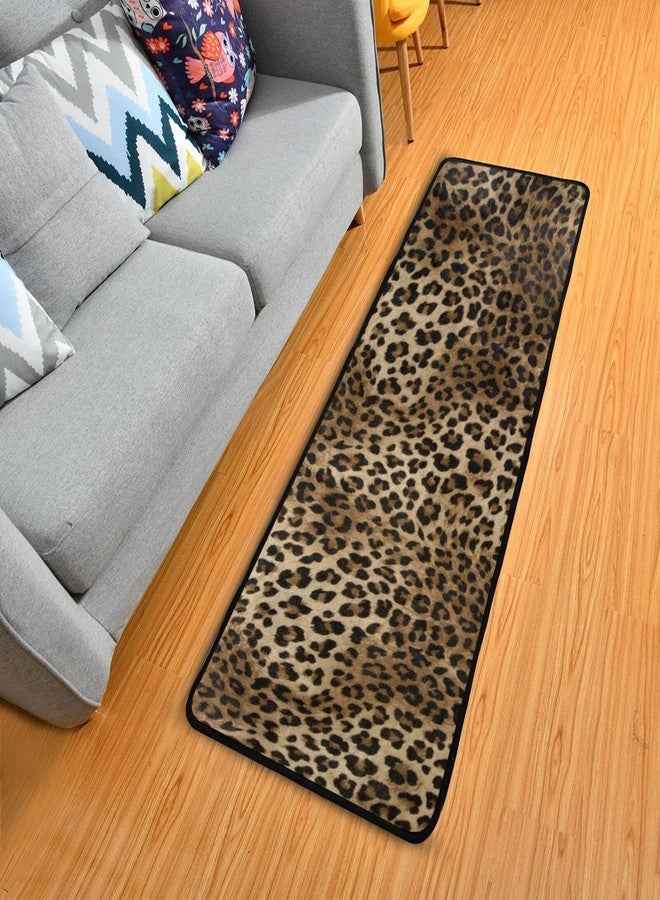 xigua Vintage Leopard Print Area Rug - 2' x 6' Washable Runner Rugs with Rubber Backing - Non Skid Floor Carpet for Indoor Living Room Hallway Kitchen - Image 5