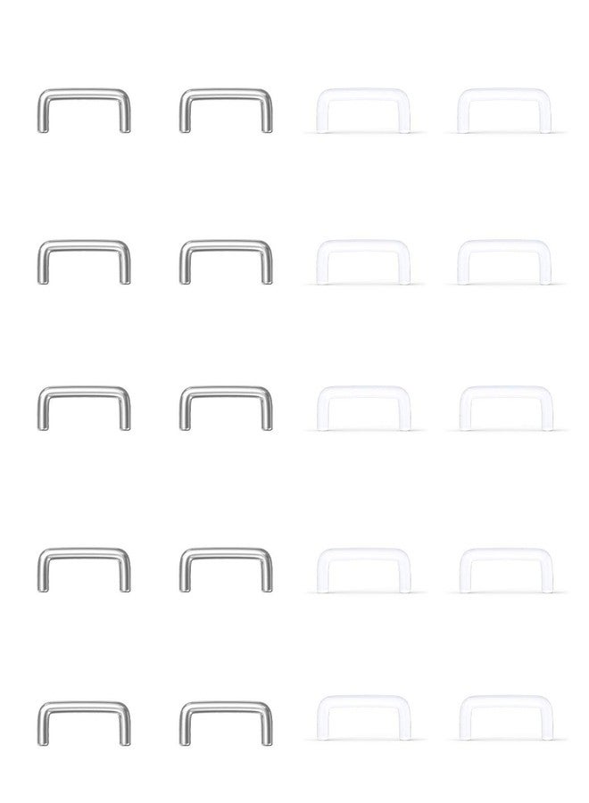 Ftovosyo 20PCS 16G Clear Bioflex Septum Rings Retainers Acrylic & Surgical Steel Septum Piercing Jewelry for Women Men Plastic Silver-Tone - Image 1