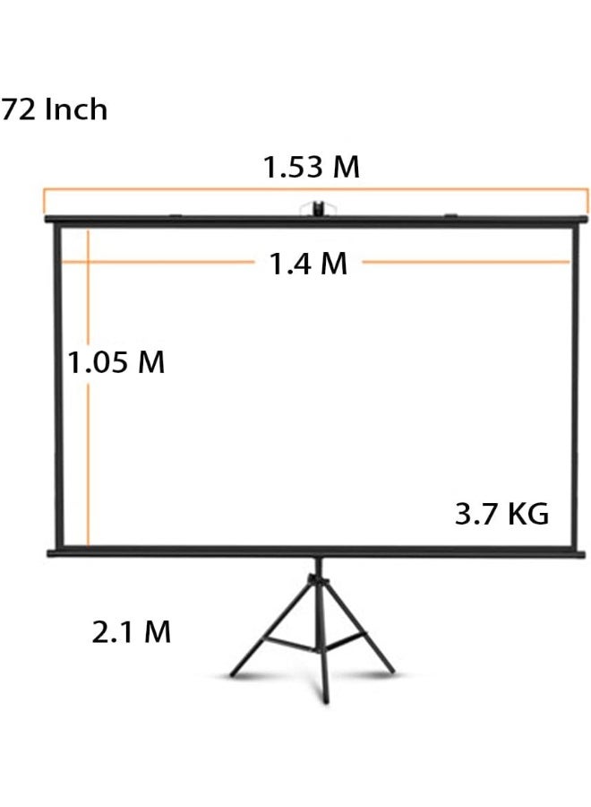 كروني شاشة عرض كروني المحمولة مقاس 72 بوصة مع حامل، شاشة عرض قابلة للطي، مثالية للمواعيد العائلية - Image 3