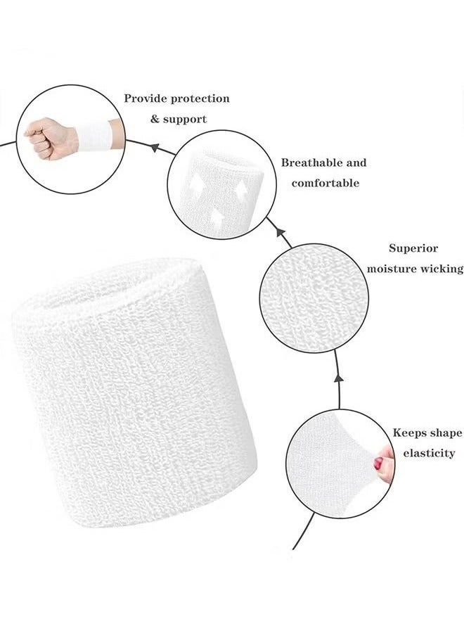 3 pairs of sports wrists,Wrist Sweatbands Tennis Wrist Bands Absorbent Sweat Band for Men and Women, Breathable Cotton Sweatbands for Working Out, Football, Basketball, Running Athletic Sports - Image 3